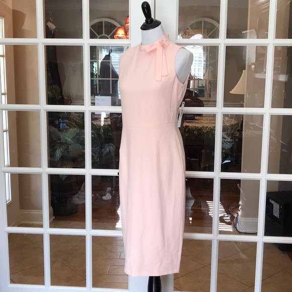 ⏰SALE⏰- 5🌟- Maggy London Blush Bow Neck  Midi - Picture 4 of 6